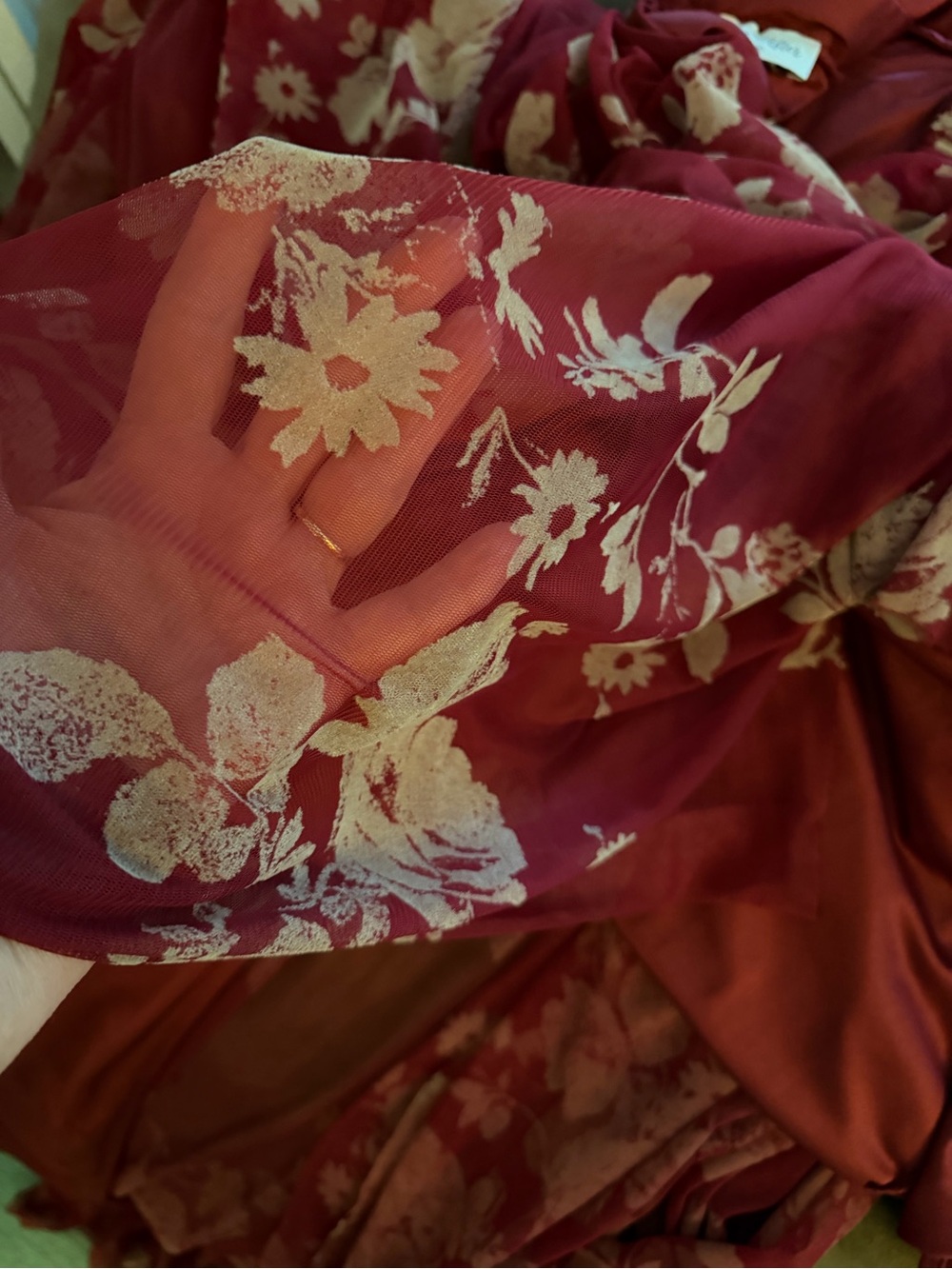 Ever After Red Floral Maxi Dress with Crisscross Back perfect for a dressy event - Picture 10 of 15